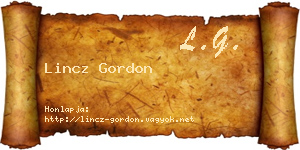 Lincz Gordon névjegykártya